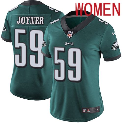 Women Philadelphia Eagles #59 Seth Joyner Nike Midnight Green Vapor Limited NFL Jersey->women nfl jersey->Women Jersey
